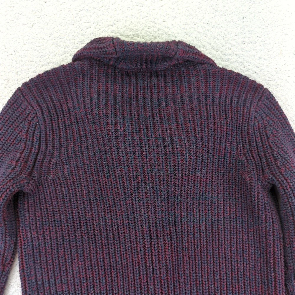 Banana Republic Shawl‎ Collar Cardigan Sweater Burgundy Navy Marl Knit Men Small